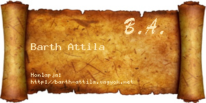 Barth Attila névjegykártya