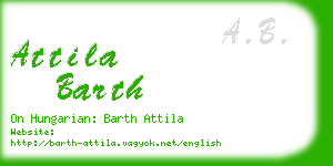 attila barth business card